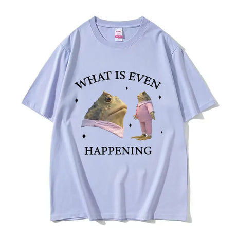 Surreal Frog Meme Aesthetic T-Shirt light purple Shoptery