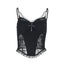 Visual Kei Gothic Cross Lace Corset Camisole Set with Arm Warmers Black Shoptery