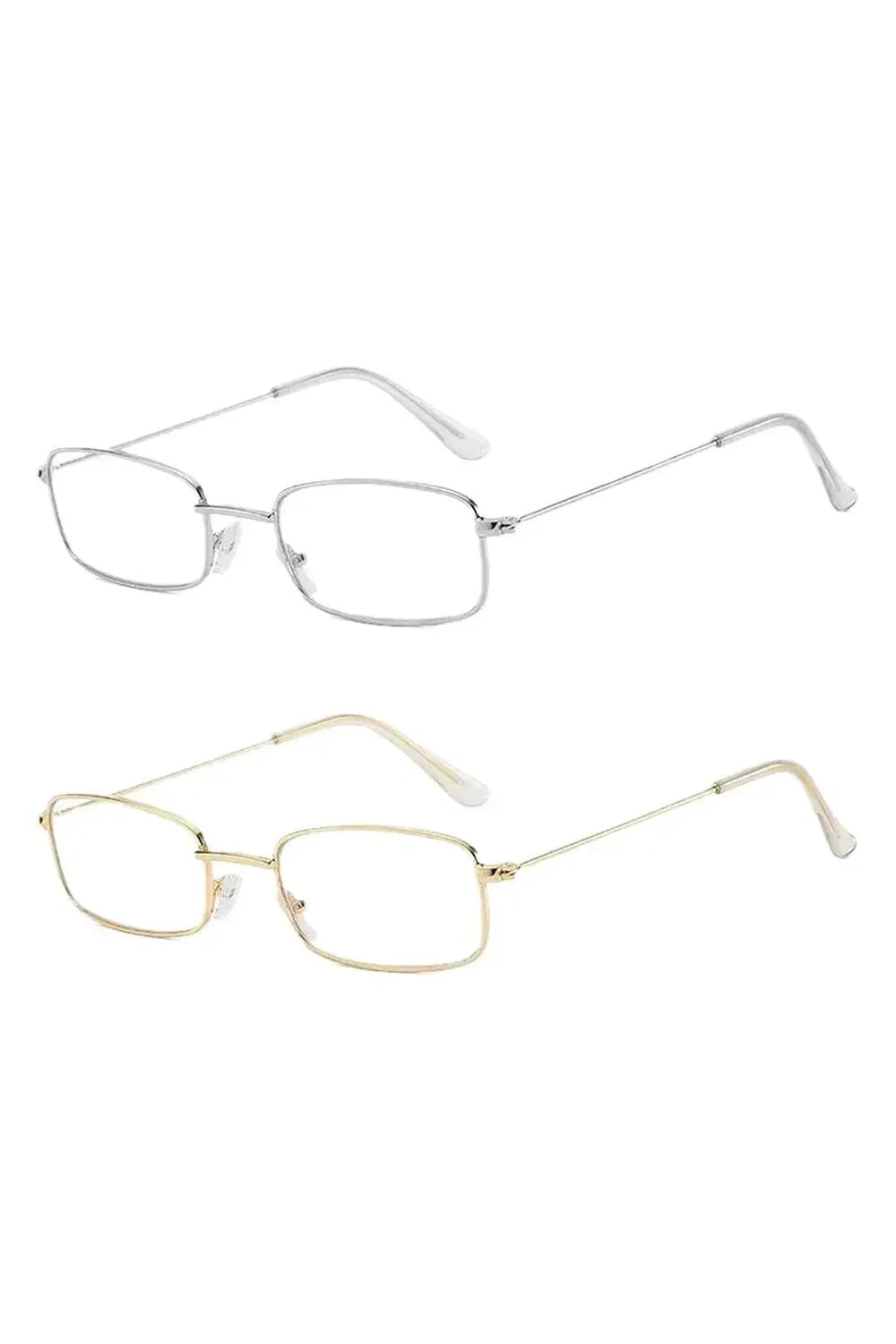 y2k Small Square Alloy Frame Glasses Retro Reading Eyeglasses Anti Blue Light Presbyopic Eyewear Women Men Metal Clear Lens Shoptery