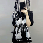 Jirai Kei Twin Bunny Girl Anime Graphic Layered T-Shirt Dress Shoptery