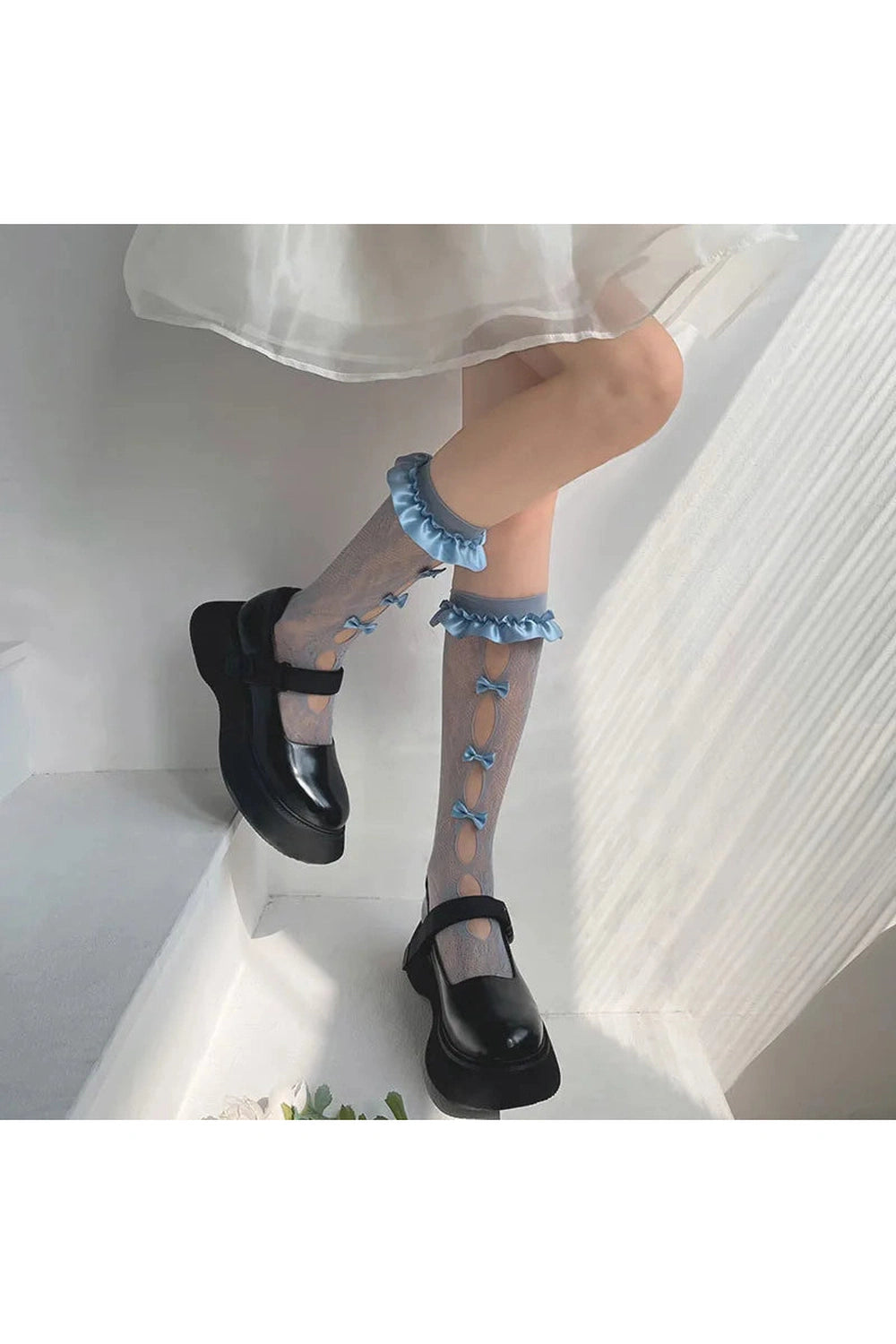 Coquette Sheer Mesh Bowknot Socks Shoptery