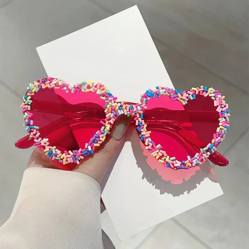 Cute Candy Pop Heart Sunglasses Peach Red As The Picture Shoptery