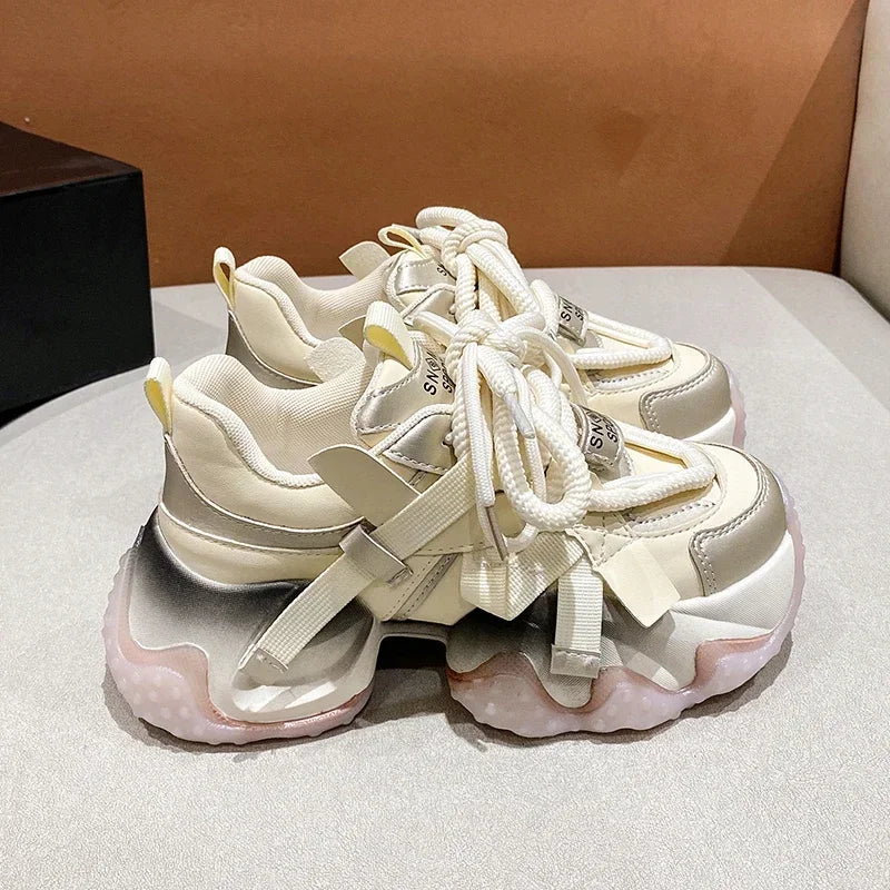 Cottoncore Velocity Sneakers Beige Shoptery