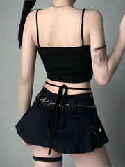 Lunar Rose Strappy Alt Crop Top Shoptery