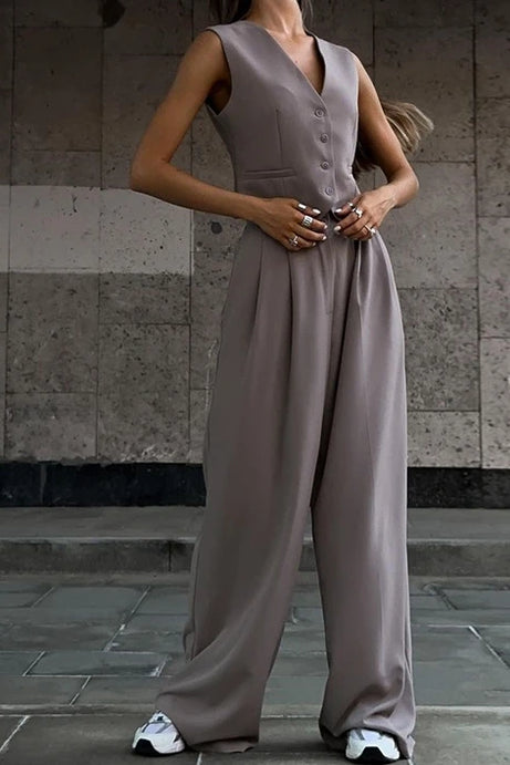 Summer Fashion New V-Neck Sleeveless Vest & Trousers