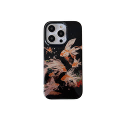 Midnight Koi iPhone Aesthetic Case black Pc + tpu Shoptery