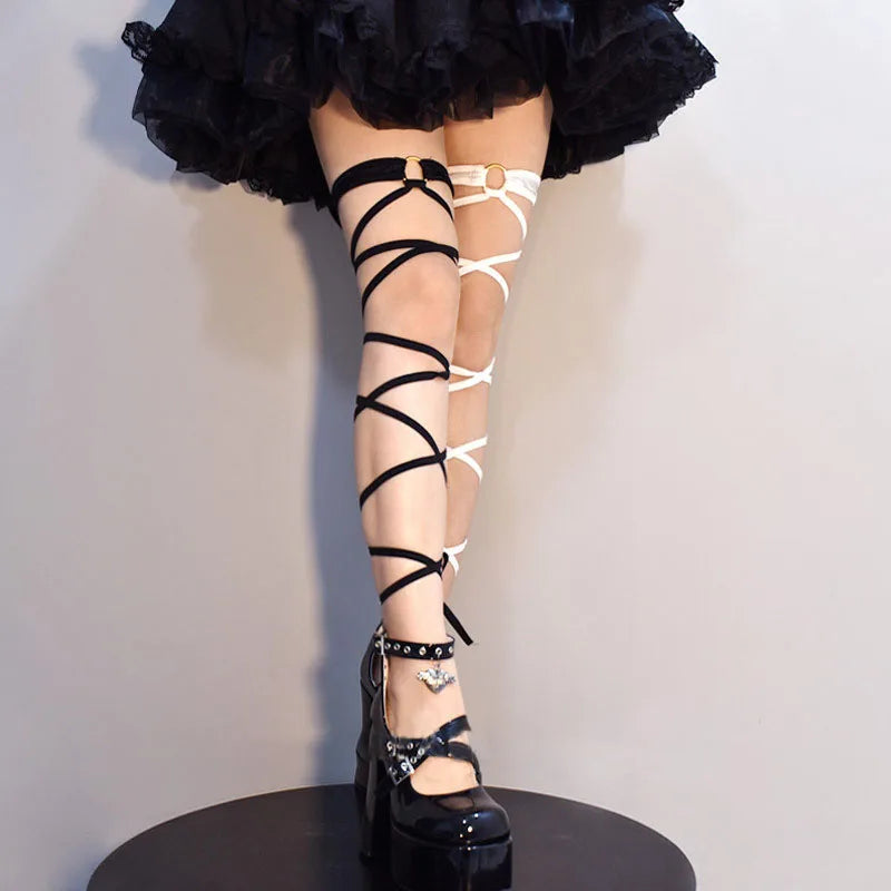 Silver Orbit Strappy Edgy Leg Ring Shoptery