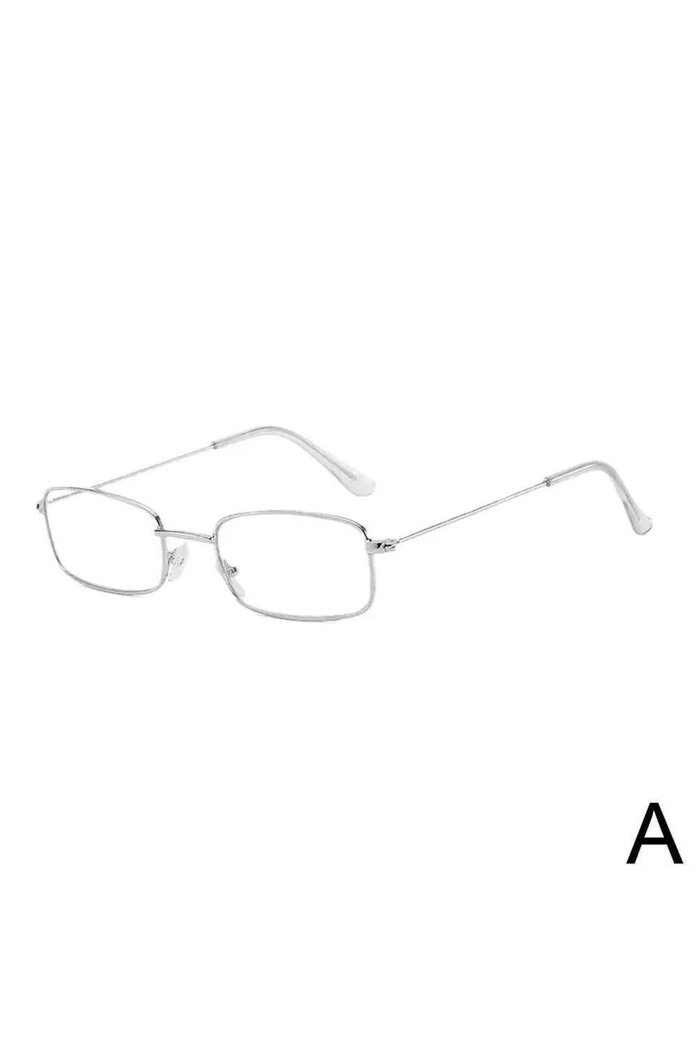 y2k Small Square Alloy Frame Glasses Retro Reading Eyeglasses Anti Blue Light Presbyopic Eyewear Women Men Metal Clear Lens Silver CHINA Shoptery