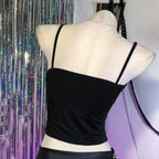 Visual Kei Skull Safety Pin Cut-Out Cage Crop Top Color 2 Shoptery