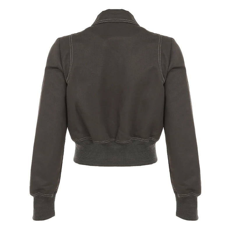 Combat Stitch Zip Y2k Jacket Shoptery