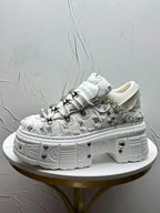Visual Kei Studded Chain Platform Chunky Sneakers Shoptery