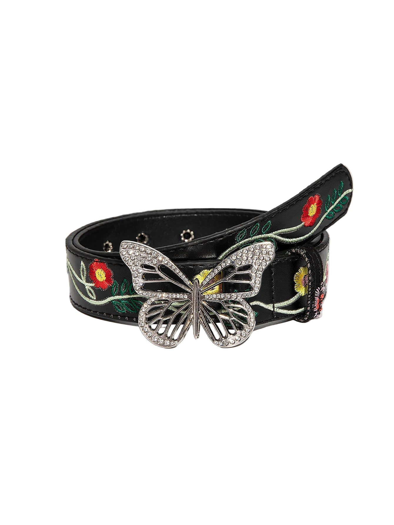 Bloomflight Butterfly Buckle Belt black Shoptery