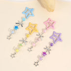 Decora Pastel Star Beaded Bow Dangle Hair Clips Set of 4 type01 Shoptery