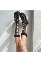 Coquette Sheer Mesh Bowknot Socks Black Shoptery