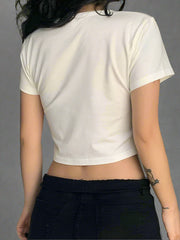 Crimson Thorn Butterfly Edgy Crop Top Shoptery