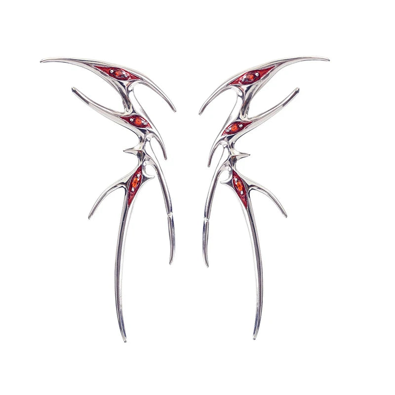 Visual Kei Silver Thorn Dragon Claw Ear Crawler Climber Set Shoptery
