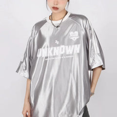 Futurist Chrome Sports Y2k T-Shirt Silver (upgraded no Pilling) Shoptery