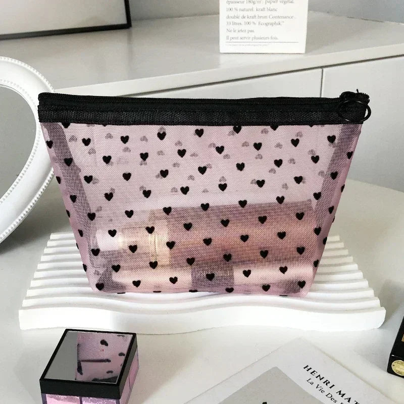 Sheer Hearted Aesthetic Cosmetic Bags Pink-NO.3 Shoptery
