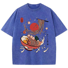 Tokyo Noodles Kawaii T-Shirt Blue Shoptery