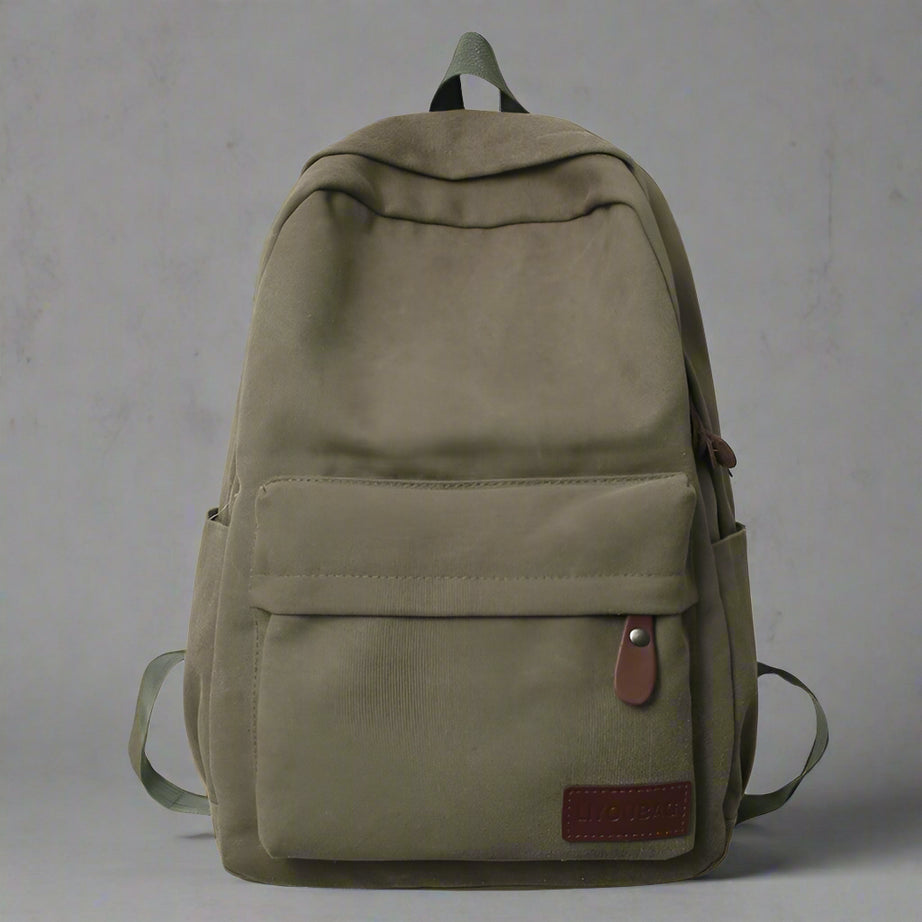 Classic Sand Canvas Aesthetic Backpack army green Shoptery