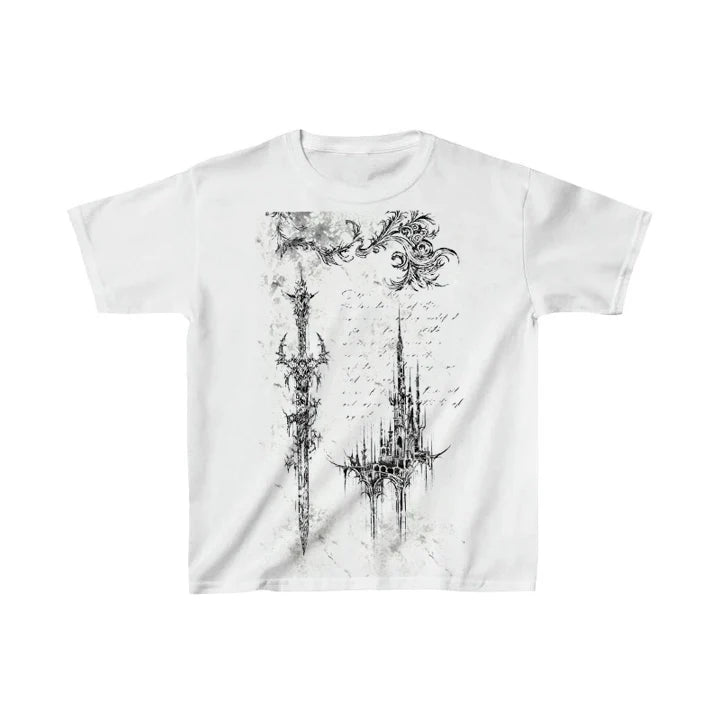 Alt Gothic Ruins Spaghetti Top White2 Shoptery