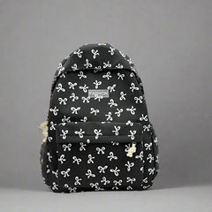 Bow Print Coquette Backpack Black Shoptery