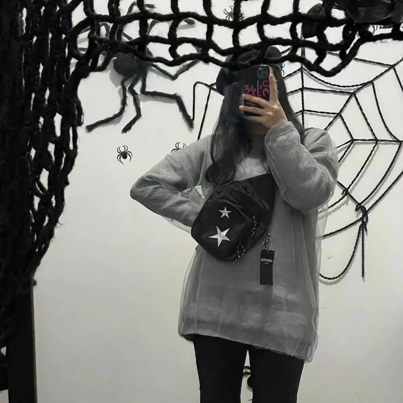 Midnight Star Nylon Sling Y2k Bag Shoptery