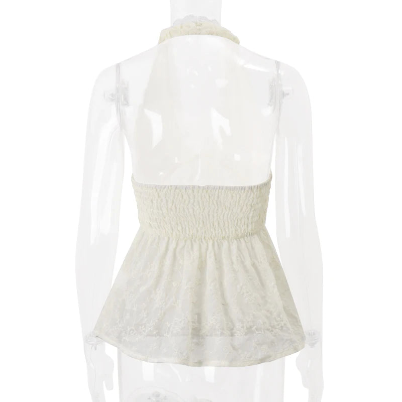 Ivory Petal Tie Top Shoptery