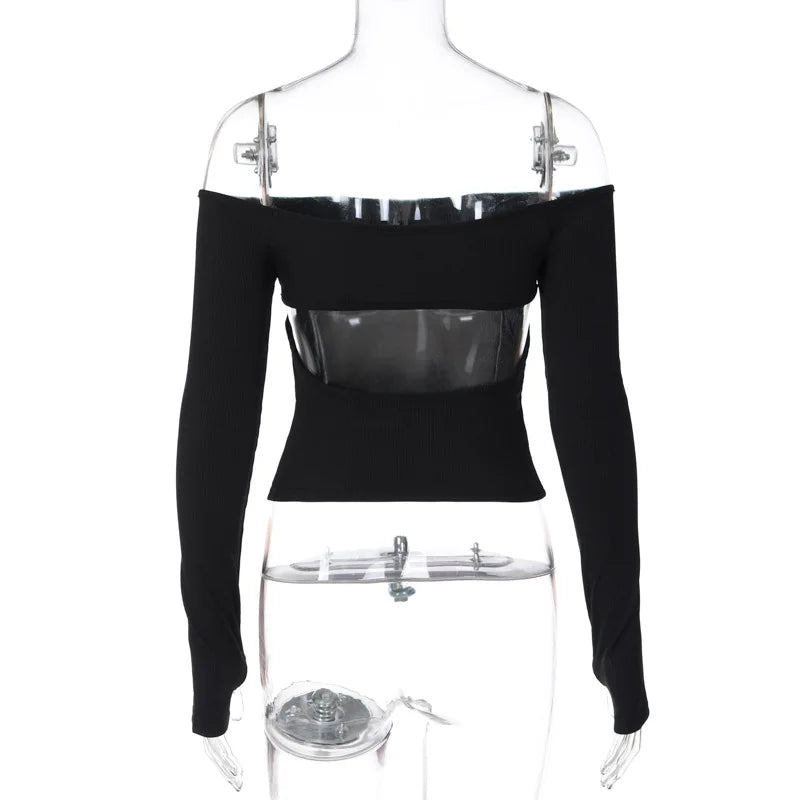 Spring Off Shoulder Backless Long Sleeve Shoptery