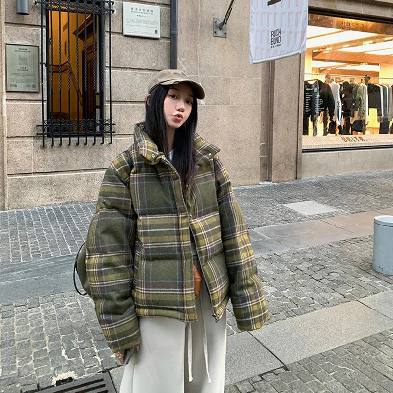 Forest Check Puffer Jacket Shoptery