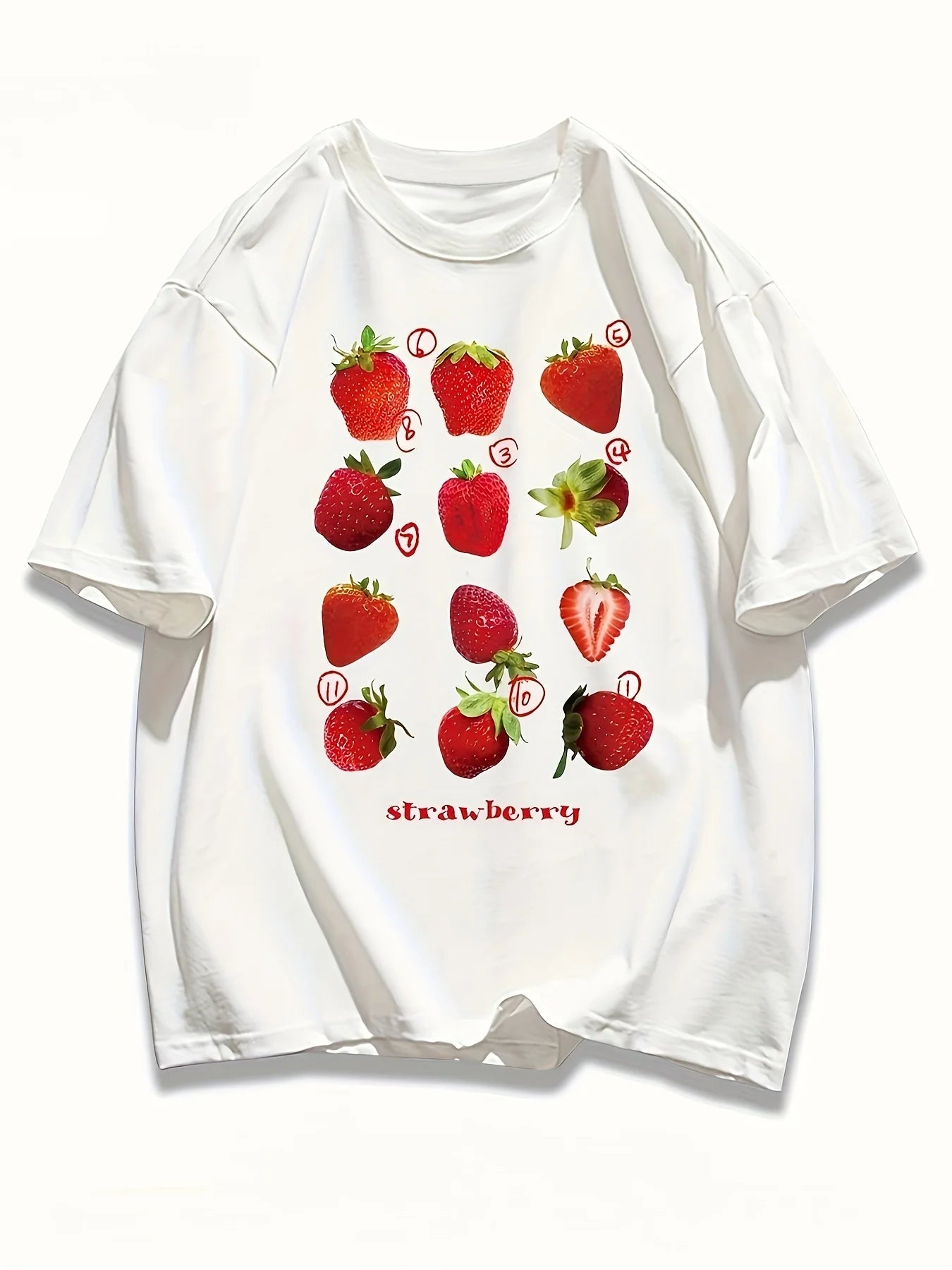 Strawberry Study Aesthetic T-Shirt white Shoptery