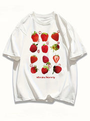Strawberry Study Aesthetic T-Shirt white Shoptery