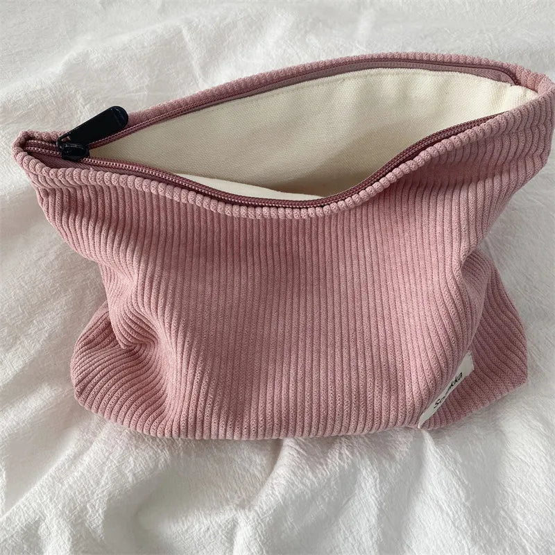 Cozy Ribbed Zipper Aesthetic Bag Shoptery