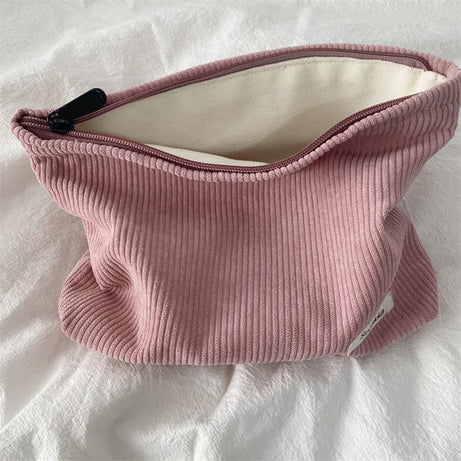 Cozy Ribbed Zipper Aesthetic Bag Shoptery
