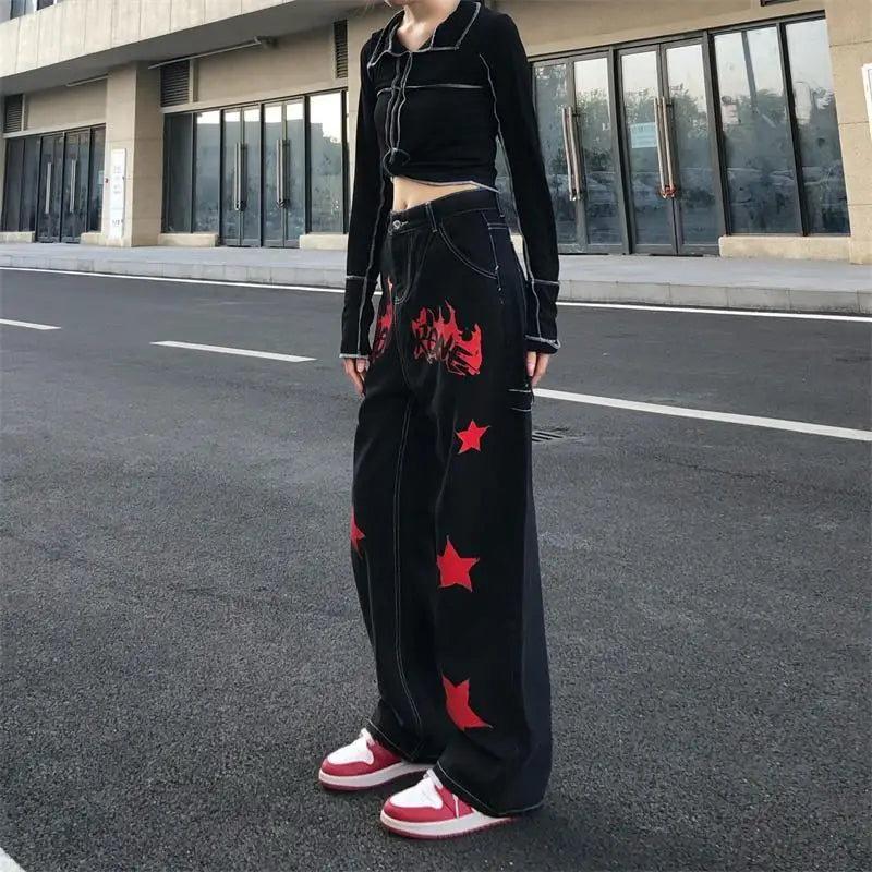 Alt Black Red Star Jeans Shoptery