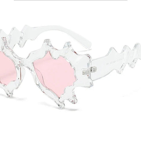 Y2k Molten Edge Flame Sunglasses transparent-pink without case Shoptery