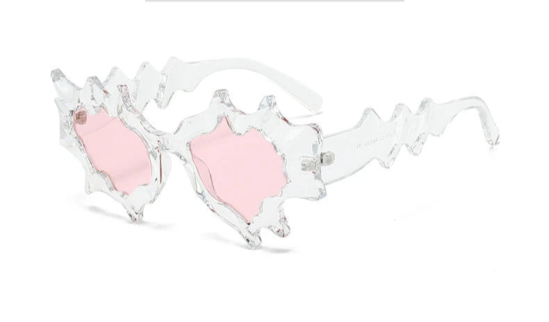 Y2k Molten Edge Flame Sunglasses transparent-pink without case Shoptery