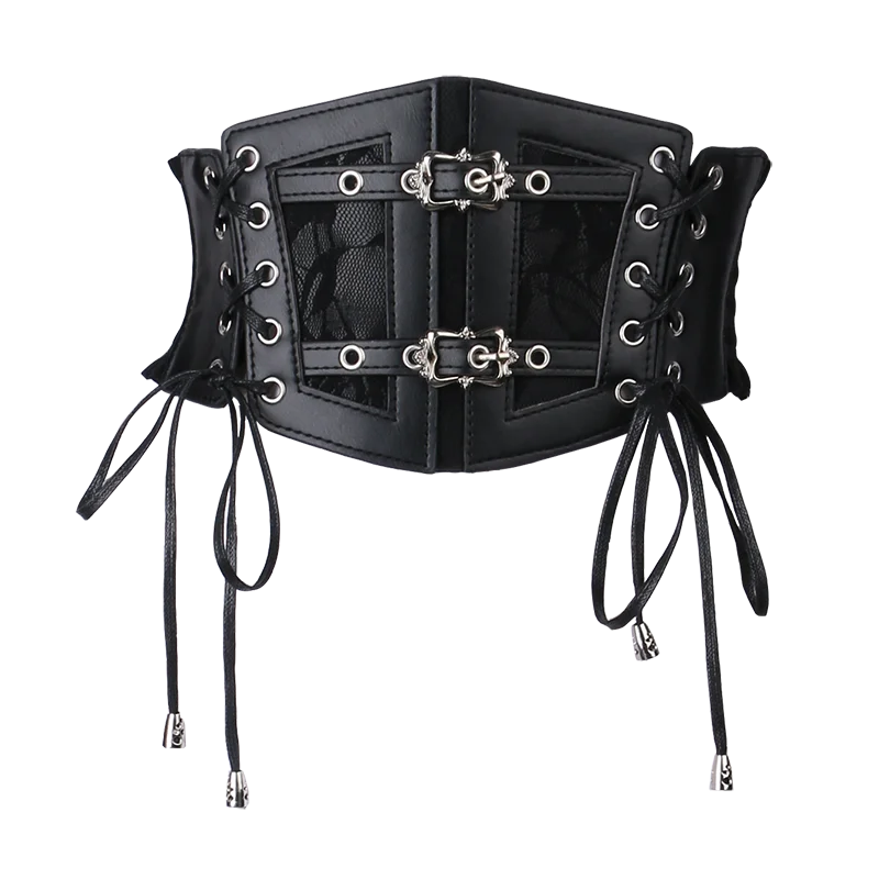 Gothic Lock & Lace Corset Goth Belt black Shoptery