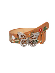 Bloomflight Butterfly Buckle Belt light brown Shoptery