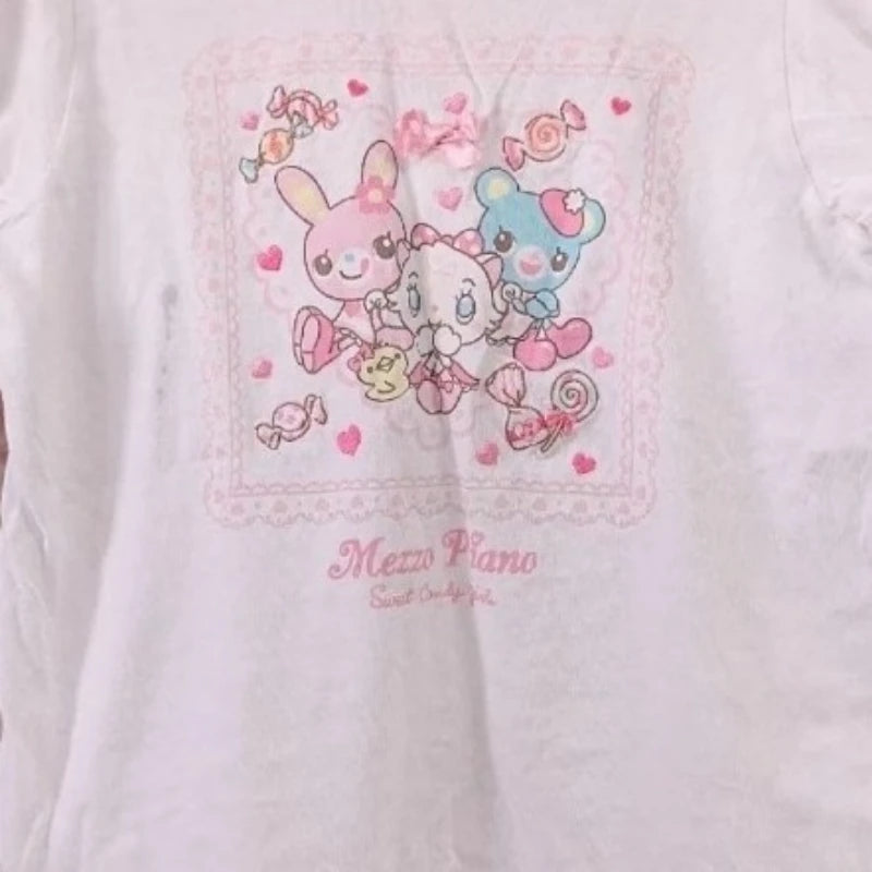 Fairy Kei Mezzo Piano Kawaii Ruffle Puff Sleeve Graphic Tee Shoptery