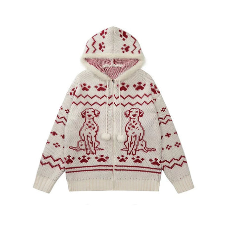 Dalmatian Dream Knit Jacket Red One Size Shoptery