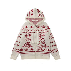Dalmatian Dream Knit Jacket Red One Size Shoptery