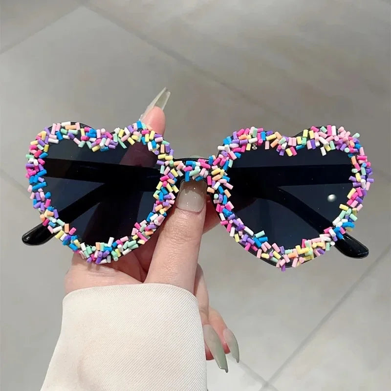 Cute Candy Pop Heart Sunglasses Black As The Picture Shoptery