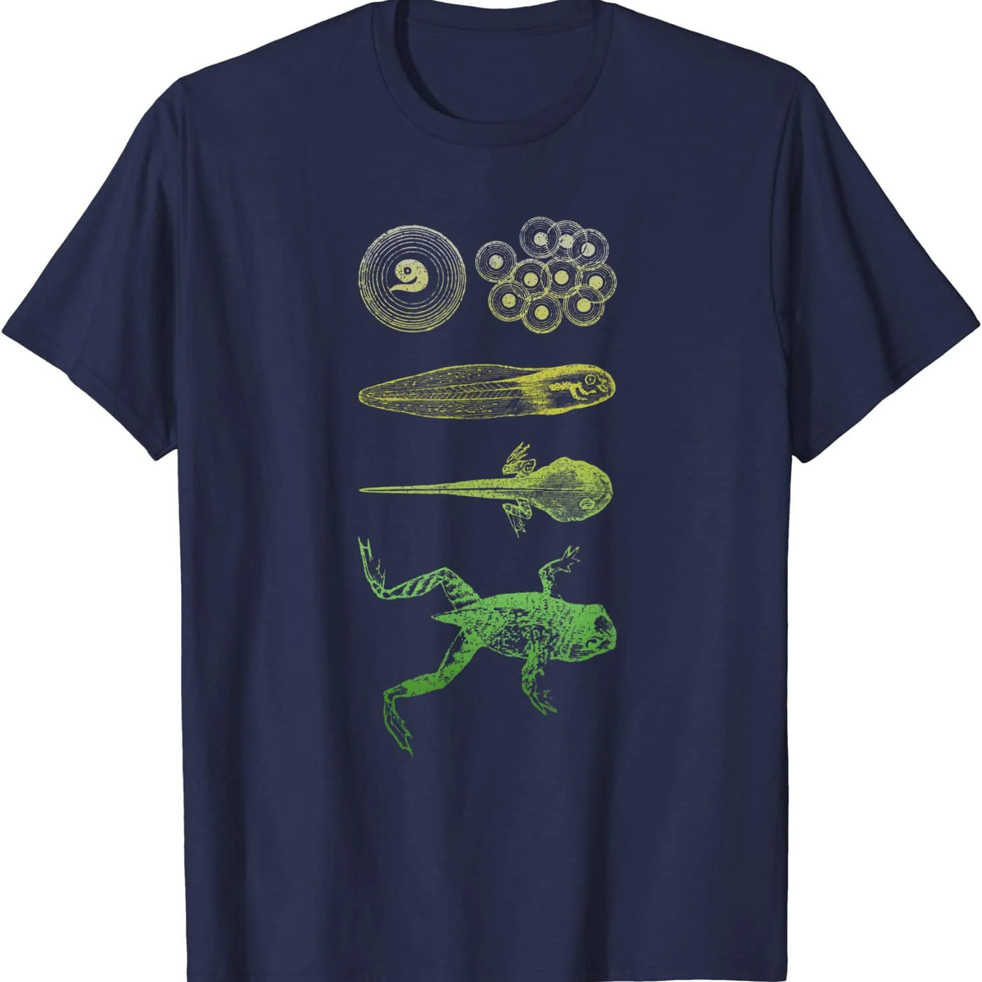 Amphibian Stages Edgy T-Shirt Navy Blue Shoptery