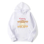 Kawaii Bunny Stack Hoodie White Shoptery