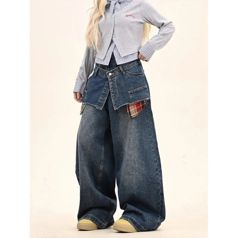 Plaid Clash Statement Jeans Shoptery