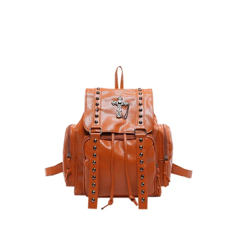 Backpack – Y2k Goth for Retro Style – Modern Design Orange Shoptery
