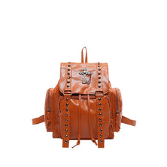 Y2k Goth Cross Backpack Orange Shoptery
