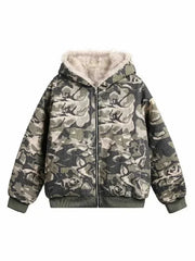 Shadow Rose Camo Fur Jacket Shoptery