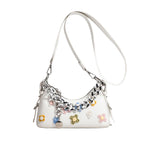 Punk Bloom Chain Shoulder Bag WHITE (20cm<Max Length<30cm) Shoptery